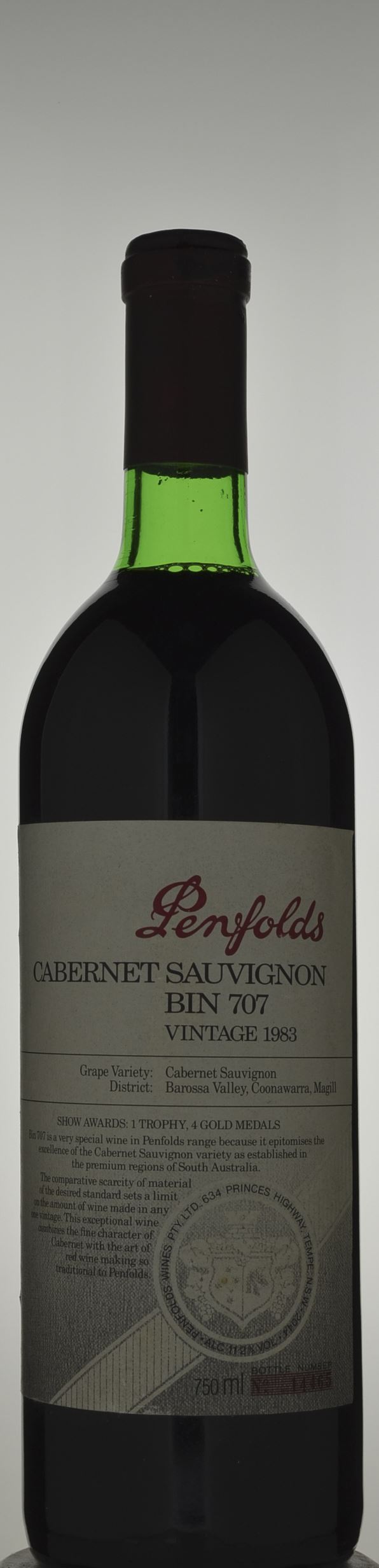 Penfolds Bin 707 Sauvignon 1983 » 250.00 ( in stock) Cellarit