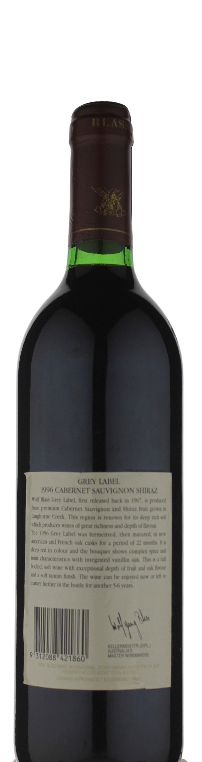 It's just a picture of Shocking Wolf Blass Grey Label Cabernet Sauvignon This is a photo of Shocking Wolf Blass Grey Label Cabernet Sauvignon