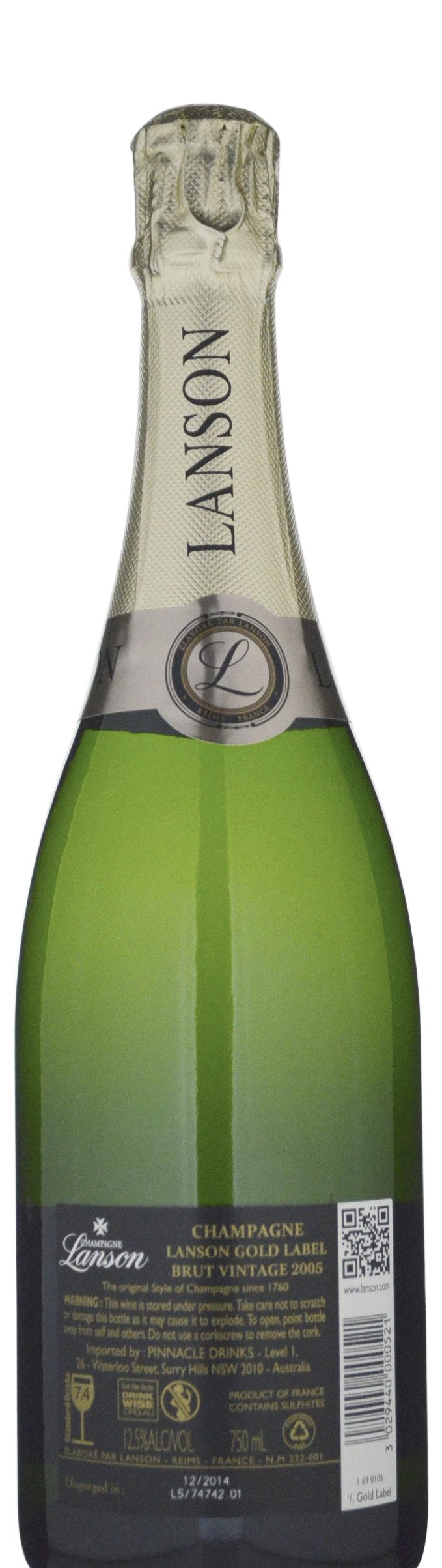 This is a picture of Enterprising Lanson Champagne Gold Label 2005 It's just a picture of Enterprising Lanson Champagne Gold Label 2005